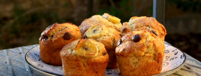 Banenmuffins aus geretteten Bananen auf einem Teller
