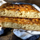 Focaccia mit Übernachtgare im Anschnitt